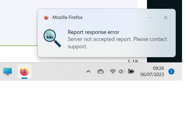 Report response error